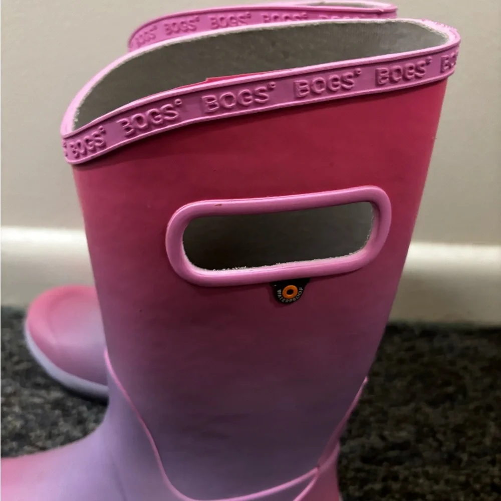 BOGS Kids Ombre Rain Boots Youth 6 – Pink Purple Waterproof Rubber Boots